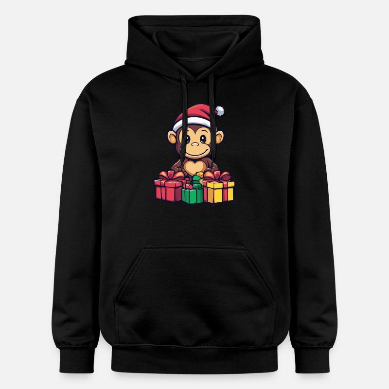 Cadeaux de Noël Singe - Sweat à capuche Softstyle® Gildan Unisexe - noir