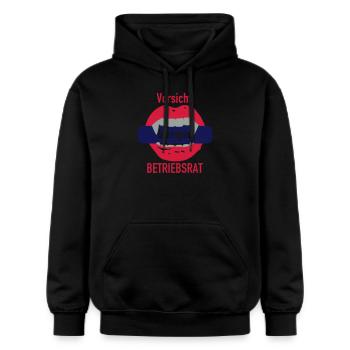 Bissiger Betriebsrat - Gildan Unisex Softstyle® Midweight Hoodie - Schwarz - Vorne - Marisol (170cm) & Nik (191cm)