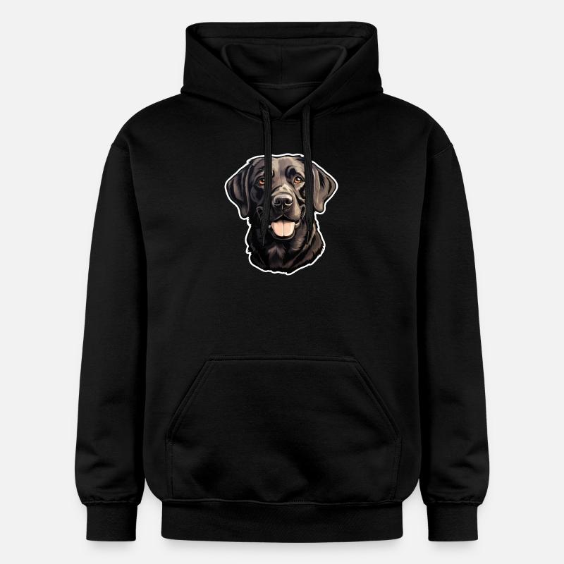 Tête de Labrador Retriever - Sweat à capuche Softstyle® Gildan Unisexe - noir