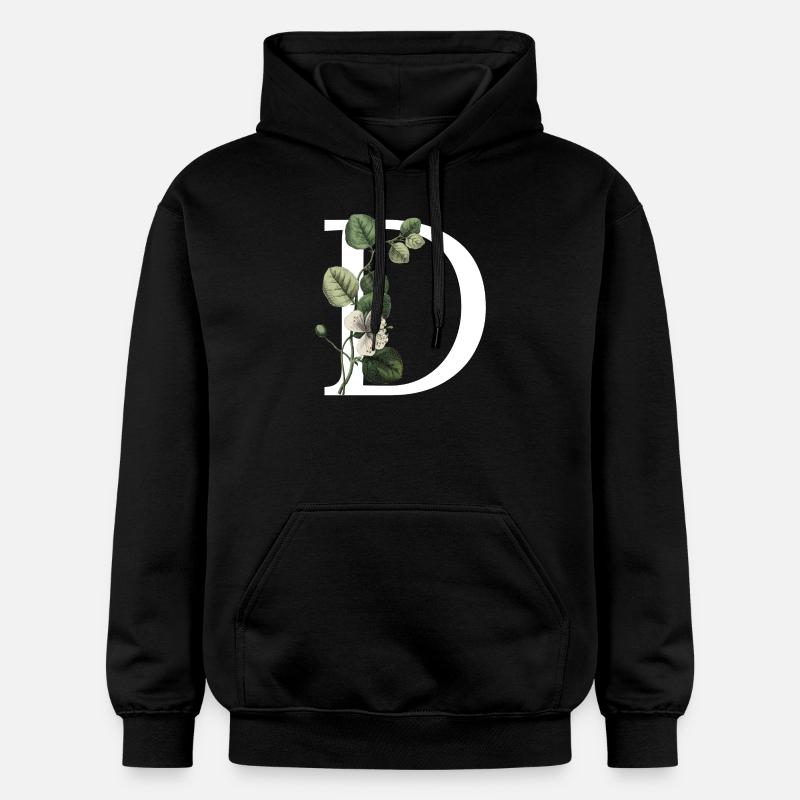 lettre d botanique vert - Sweat à capuche Softstyle® Gildan Unisexe - noir