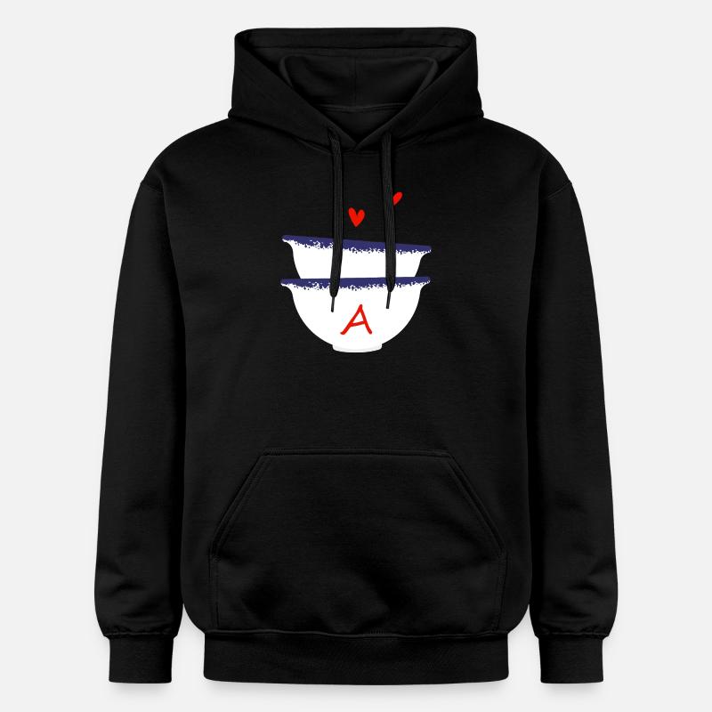 Lettre A bols breton - Sweat à capuche Softstyle® Gildan Unisexe - noir