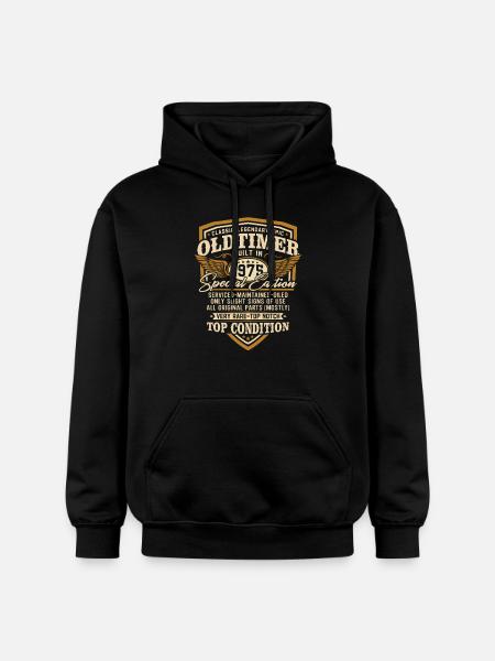 Voiture de collection Année 1975 Vintage Cadeau d’anniversaire - Sweat à capuche Softstyle® Gildan Unisexe - noir