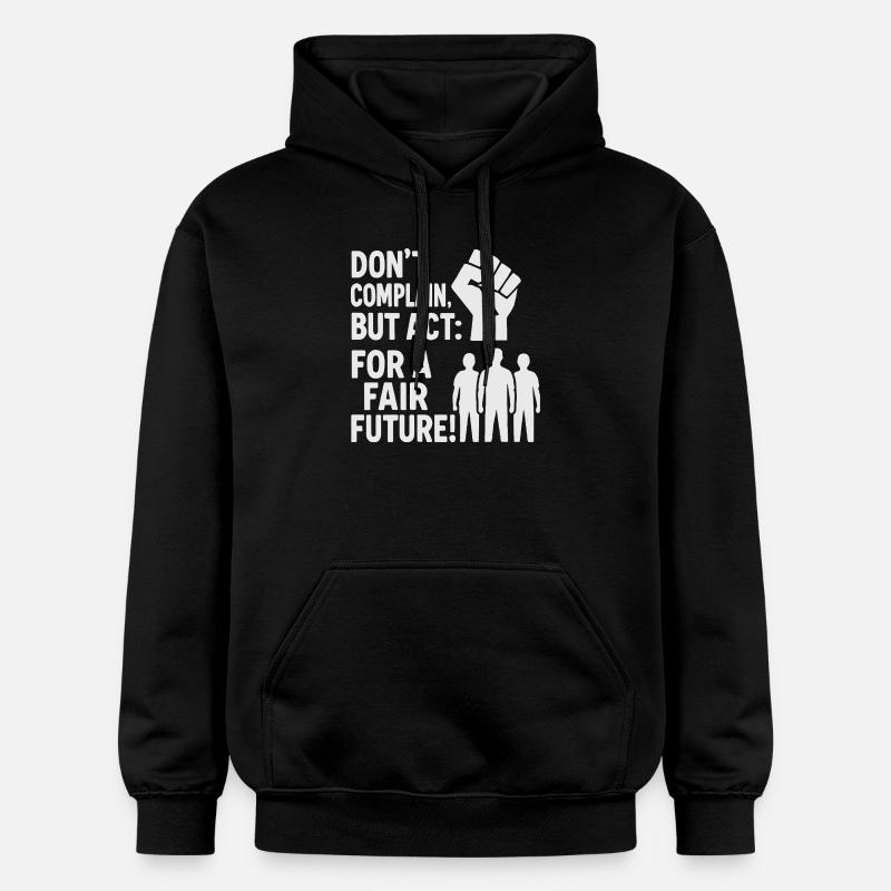 Acting for a fair future - Gildan Unisex Softstyle® Midweight Hoodie - black