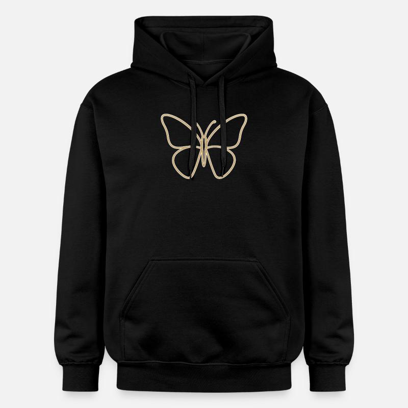 Silhouette papillon doré - Sweat à capuche Softstyle® Gildan Unisexe - noir