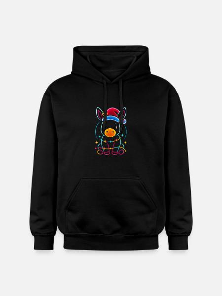 Donkey Elf Christmas Funny Gift - Gildan Unisex Softstyle® Midweight Hoodie - black
