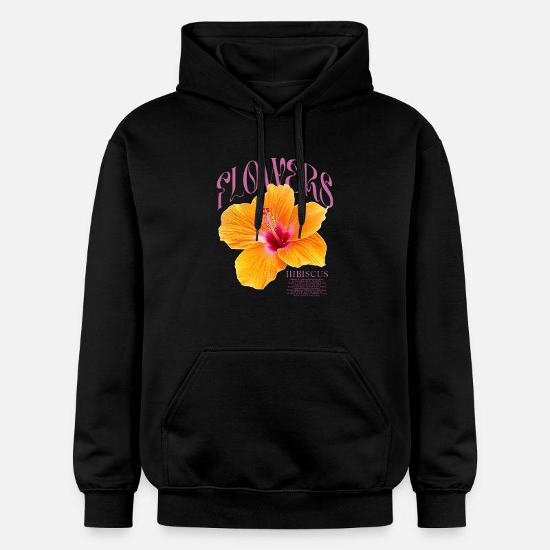 Hibiscus Fleur d’hibiscus Fleurs - Sweat à capuche Softstyle® Gildan Unisexe - noir