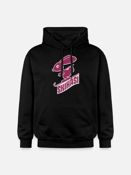 vl035d_skihasi_2c_schrift - Gildan Unisex Softstyle® Midweight Hoodie - Schwarz