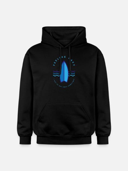 Surfer Shirt - Feeling Wavy - Gildan Unisex Softstyle® Midweight Hoodie - black