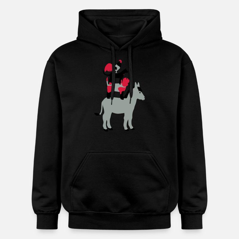Chien, chat, coq, âne - Sweat à capuche Softstyle® Gildan Unisexe - noir
