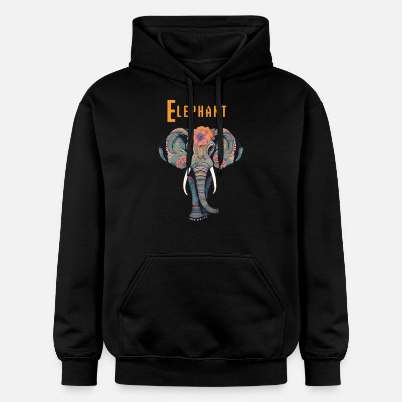 Éléphant - Sweat à capuche Softstyle® Gildan Unisexe - noir