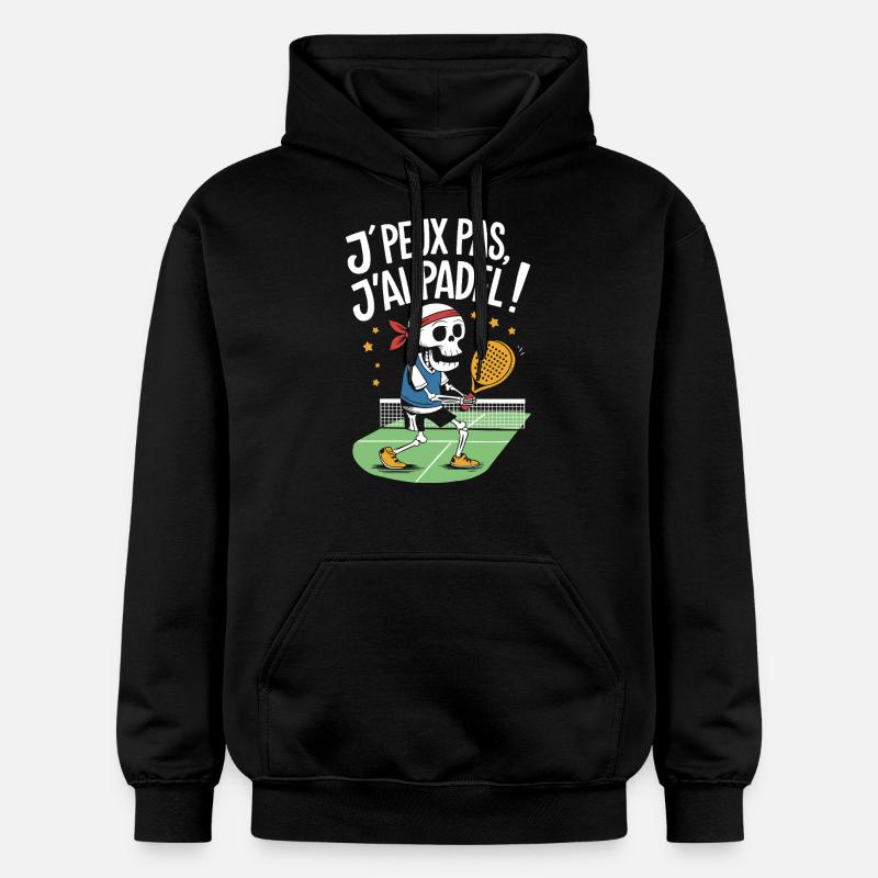 J'peux pas j'ai Padel ! - Sweat à capuche Softstyle® Gildan Unisexe - noir