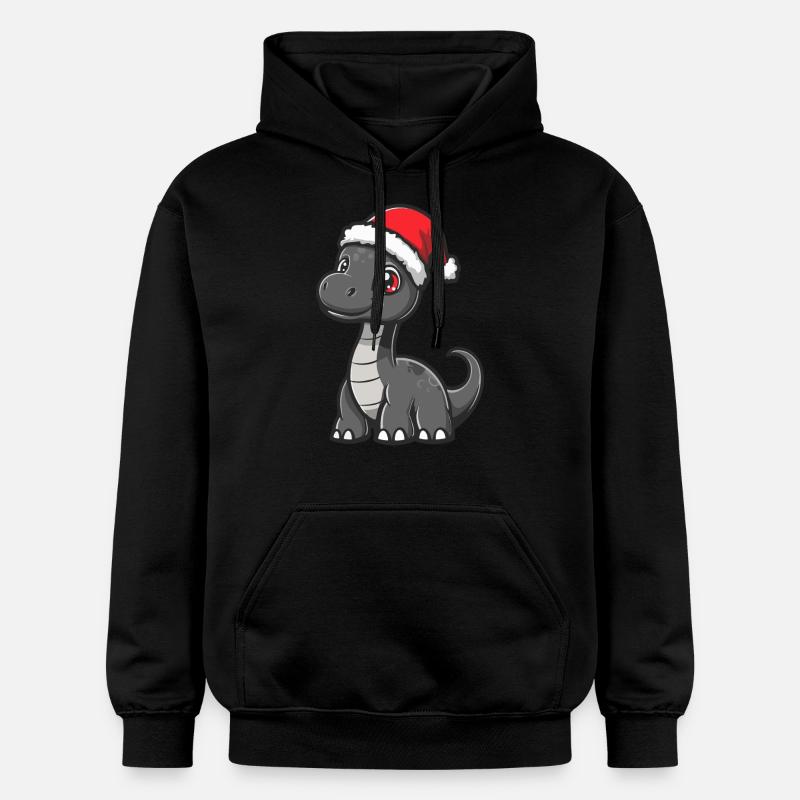 Dinosaure Brontosaure Noël Mignon - Sweat à capuche Softstyle® Gildan Unisexe - noir