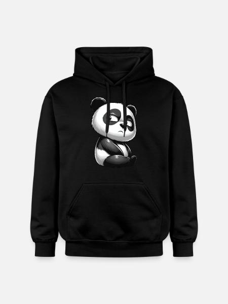 Skeptical Panda Cartoon Cute Doubt - Gildan Unisex Softstyle® Midweight Hoodie - black