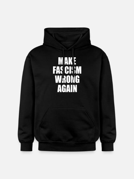 make fascism wrong again - Gildan Unisex Softstyle® Midweight Hoodie - Schwarz
