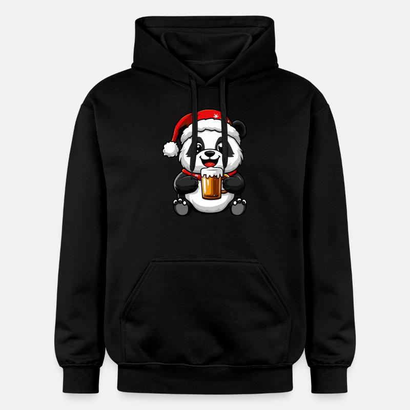 Panda Bière Noël - Sweat à capuche Softstyle® Gildan Unisexe - noir
