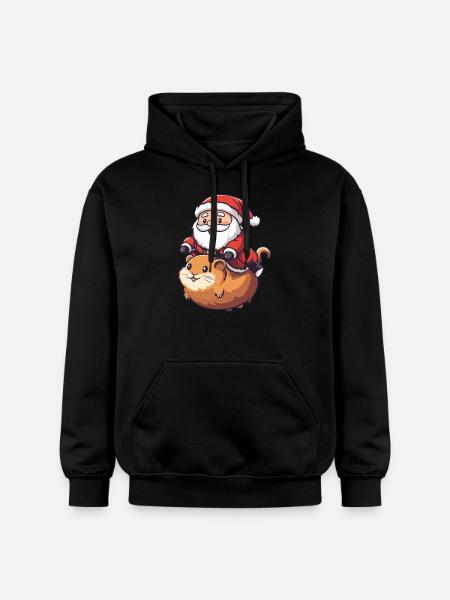 Hamster Santa Claus - Gildan Unisex Softstyle® Midweight Hoodie - black