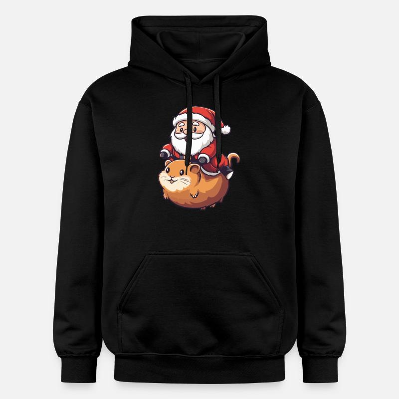 Père Noël hamster - Sweat à capuche Softstyle® Gildan Unisexe - noir