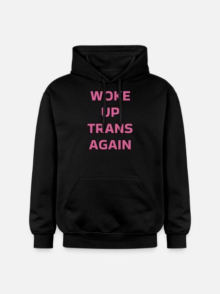 Woke up trans again - trans pride - Gildan Unisex Softstyle® Midweight Hoodie - black