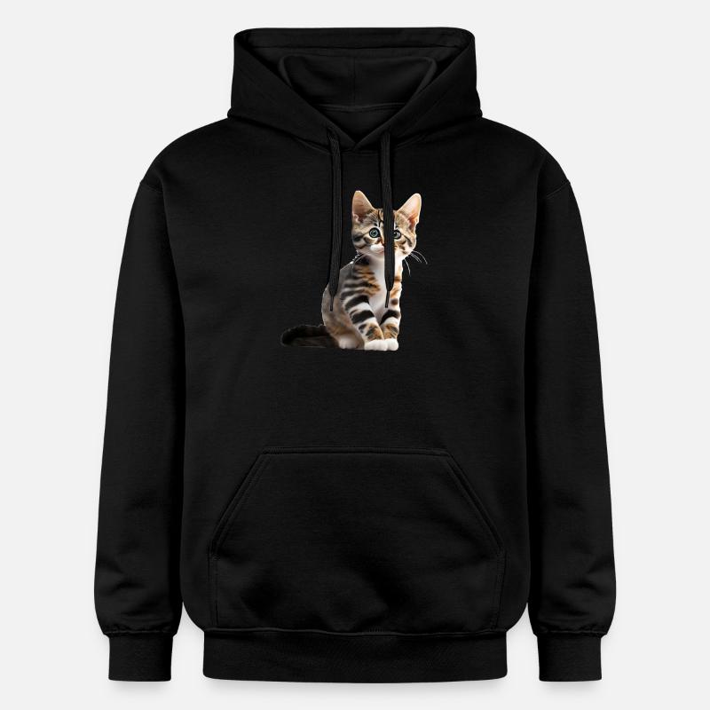 Mignon jeune chat - Sweat à capuche Softstyle® Gildan Unisexe - noir