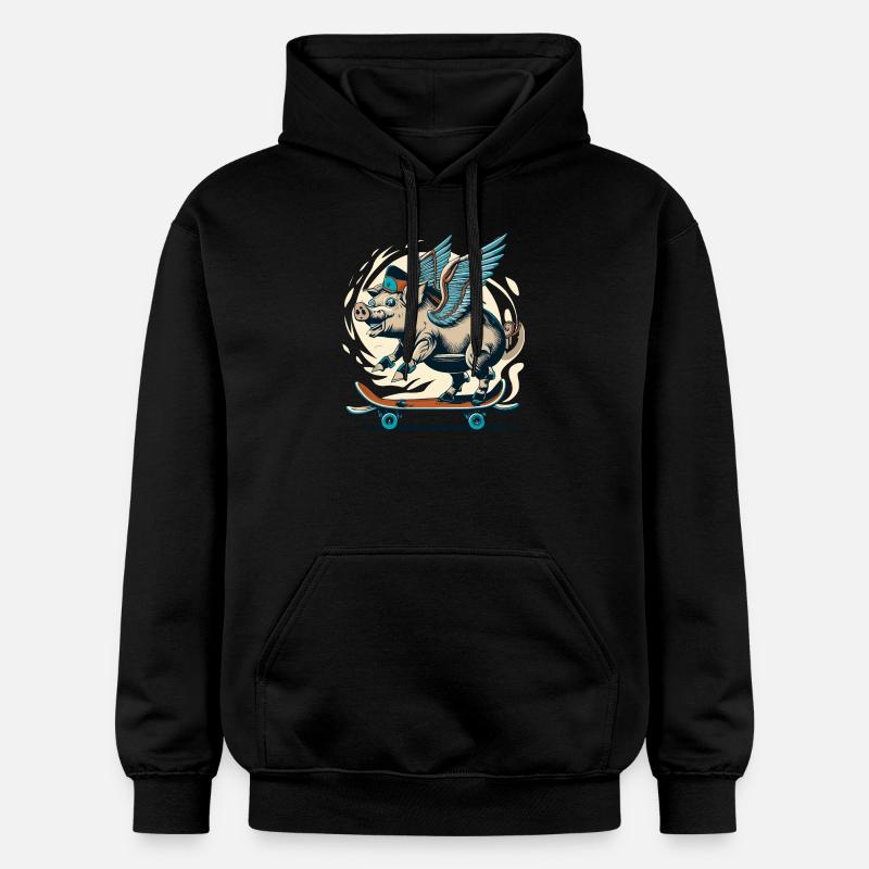 Cochon sur le pont - Sweat à capuche Softstyle® Gildan Unisexe - noir