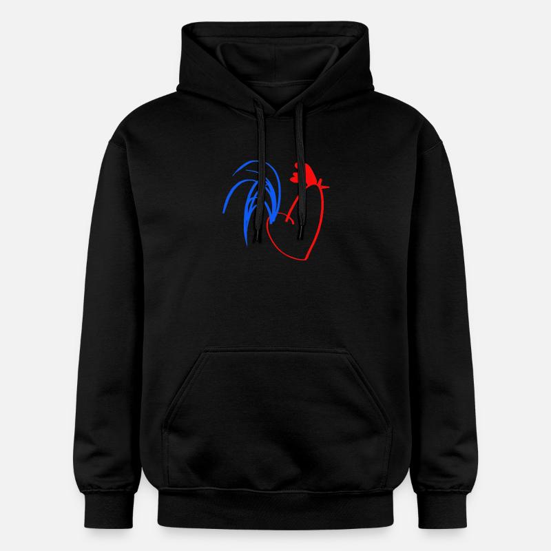 coq bleu blanc rouge - Sweat à capuche Softstyle® Gildan Unisexe - noir