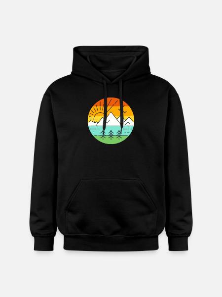 Landscape Nature - Gildan Unisex Softstyle® Midweight Hoodie - black