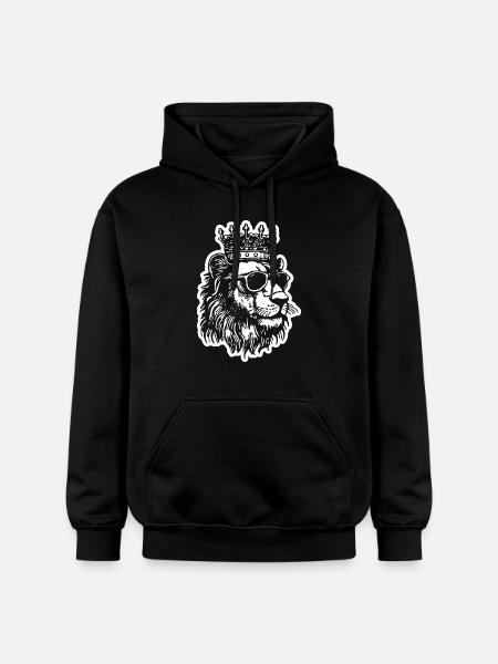Lion Lion Head - Gildan Unisex Softstyle® Midweight Hoodie - black