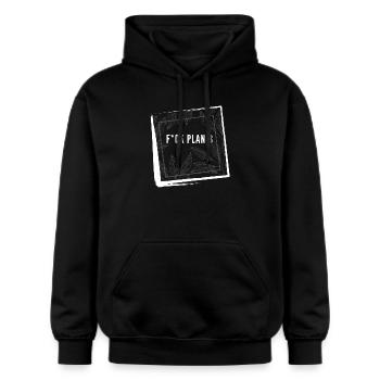F*ck Plan B Motivation Success Mindset Shirt - Gildan Unisex Softstyle® Midweight Hoodie - black - Front - Marisol (170cm) & Nik (191cm)