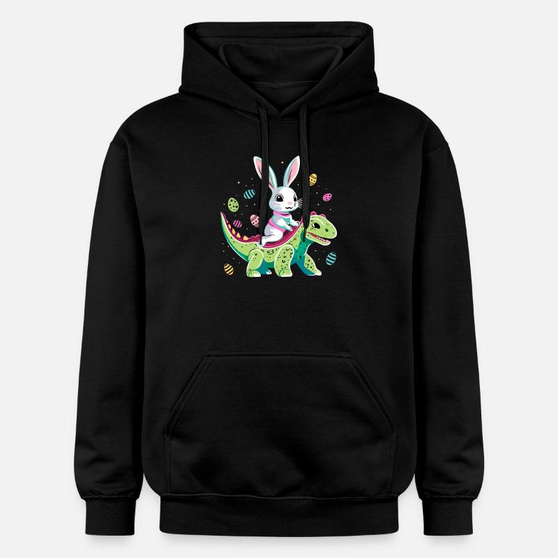 Lapin de Pâques Rides Dinosaure - Sweat à capuche Softstyle® Gildan Unisexe - noir