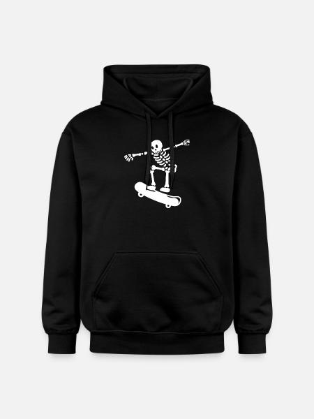Skateboarding Skeleton Skateboarder - Gildan Unisex Softstyle® Midweight Hoodie - Schwarz