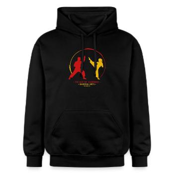 Art martial - Sweat à capuche Softstyle® Gildan Unisexe - noir - Devant - Marisol (170cm) & Nik (191cm)