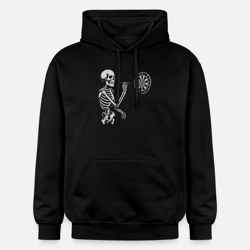 Skeleton jouant aux fléchettes - Sweat à capuche Softstyle® Gildan Unisexe - noir