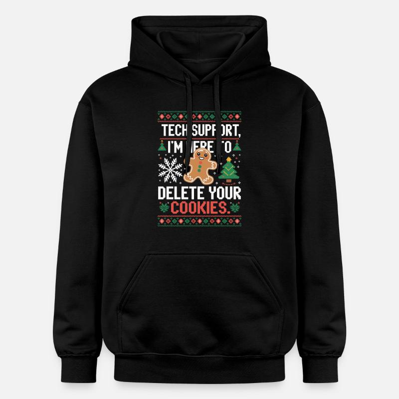Tech Support Cookie Saying - Gildan Unisex Softstyle® Midweight Hoodie - black
