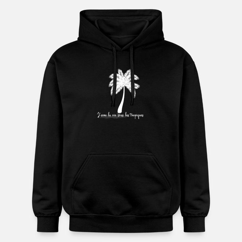 Palmier Silhouette Tropical - Sweat à capuche Softstyle® Gildan Unisexe - noir