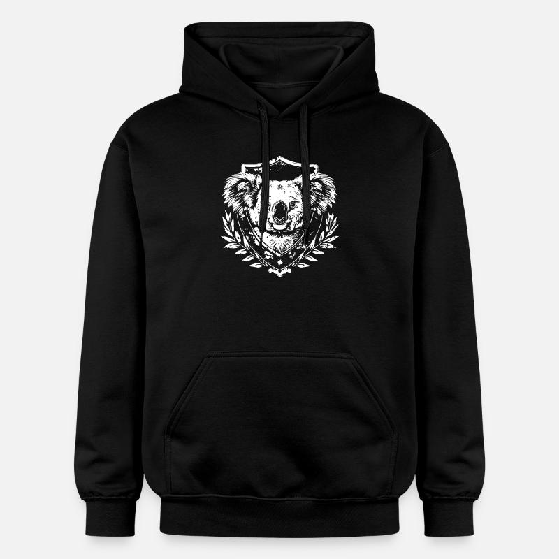 Koala Wappen Siegeldesign - Gildan Unisex Softstyle® Midweight Hoodie - Schwarz