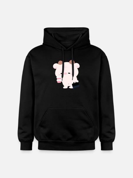 Tried Cow Coffee Run - Gildan Unisex Softstyle® Midweight Hoodie - black