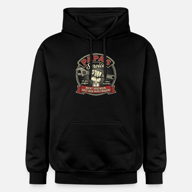 Papa's Service - Don't despair, ask Dad! - Gildan Unisex Softstyle® Midweight Hoodie - black