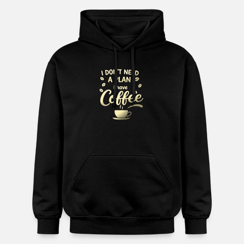 No plan, I've got coffee - Gildan Unisex Softstyle® Midweight Hoodie - black