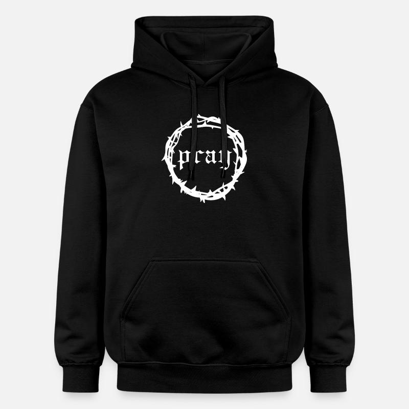 Couronne d’épines priez - Sweat à capuche Softstyle® Gildan Unisexe - noir