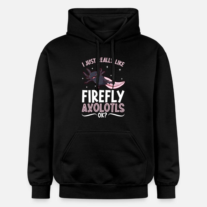 J’adore mon Luciole Axolotl - Sweat à capuche Softstyle® Gildan Unisexe - noir