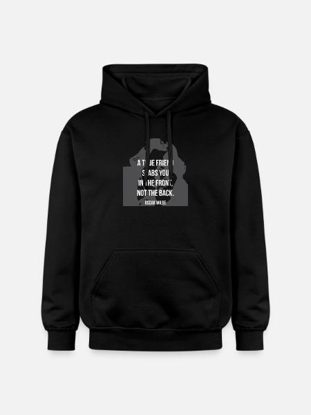 Oscar-Wilde-Zitat über Freundschaft - Gildan Unisex Softstyle® Midweight Hoodie - Schwarz