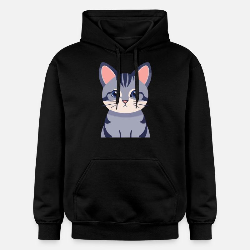 chat gris mignon - Sweat à capuche Softstyle® Gildan Unisexe - noir