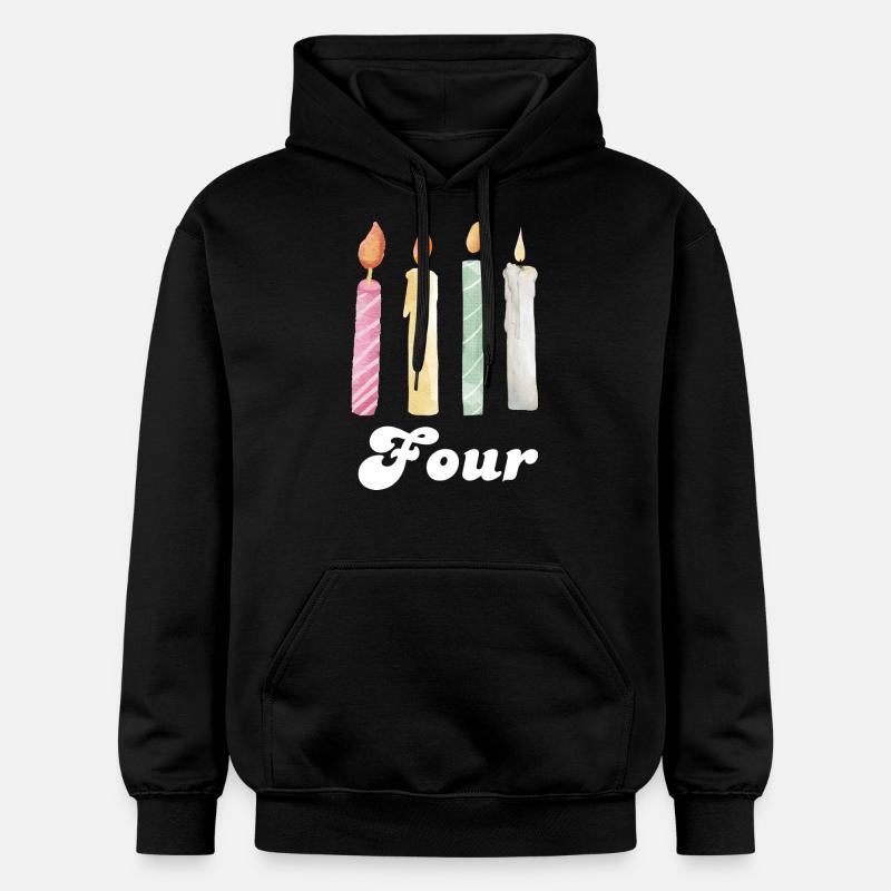 4e anniversaire bougie - Sweat à capuche Softstyle® Gildan Unisexe - noir