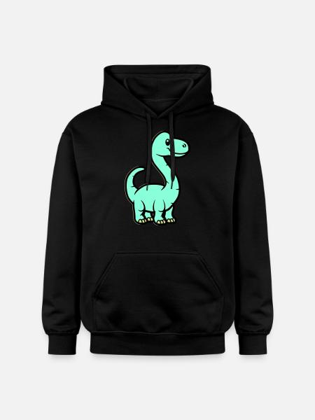 Dinosaur Brontosaurus Comic - Gildan Unisex Softstyle® Midweight Hoodie - black