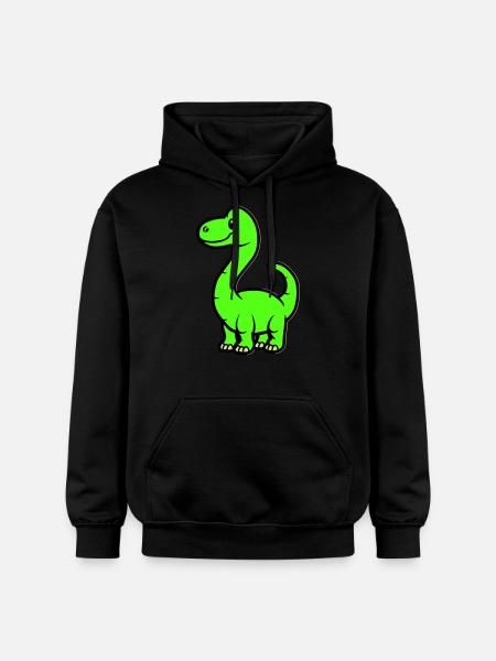 Dinosaur Brontosaurus Comic - Gildan Unisex Softstyle® Midweight Hoodie - black