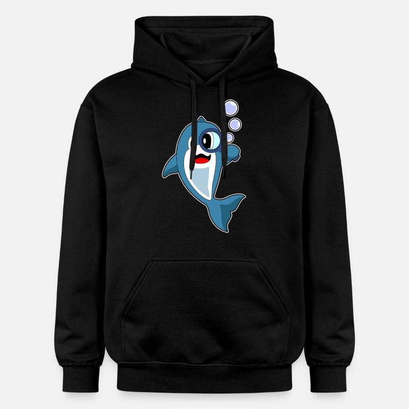 Loupe détective dauphin - Sweat à capuche Softstyle® Gildan Unisexe - noir