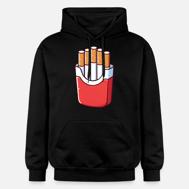 Frites de Doom Cigarette Illustration - Sweat à capuche Softstyle® Gildan Unisexe - noir