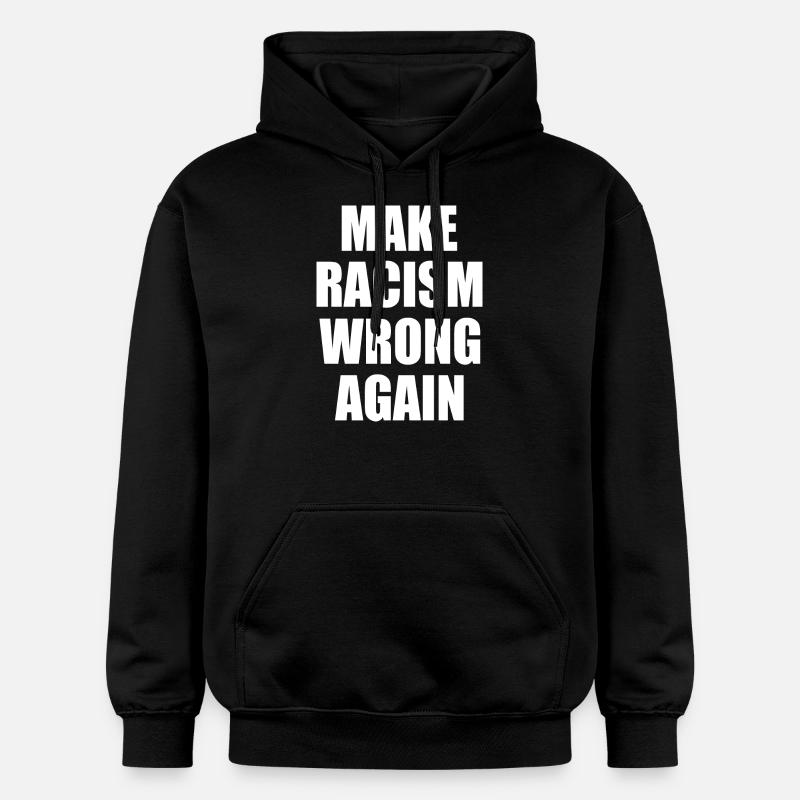 make racism wrong again - Gildan Unisex Softstyle® Midweight Hoodie - black