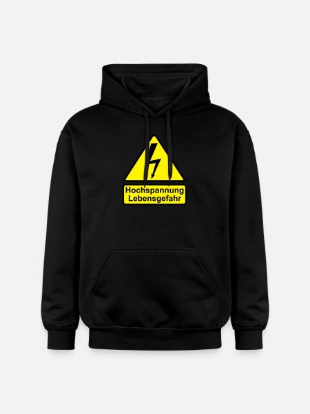 Schild Hochspannung Lebensgefahr - Gildan Unisex Softstyle® Midweight Hoodie - Schwarz