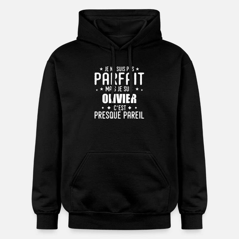 Olivier : authentique, imparfait, top, perfection - Sweat à capuche Softstyle® Gildan Unisexe - noir